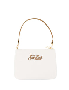 Mc2 Saint Barth Borsa a Spalla Parisienne Mini Felt in Misto Lana Panna Dimensioni: 22 x 16 cm