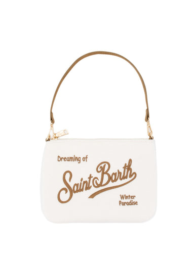 Mc2 Saint Barth Borsa a Spalla Parisienne Mini Felt in Misto Lana Panna Dimensioni: 22 x 16 cm