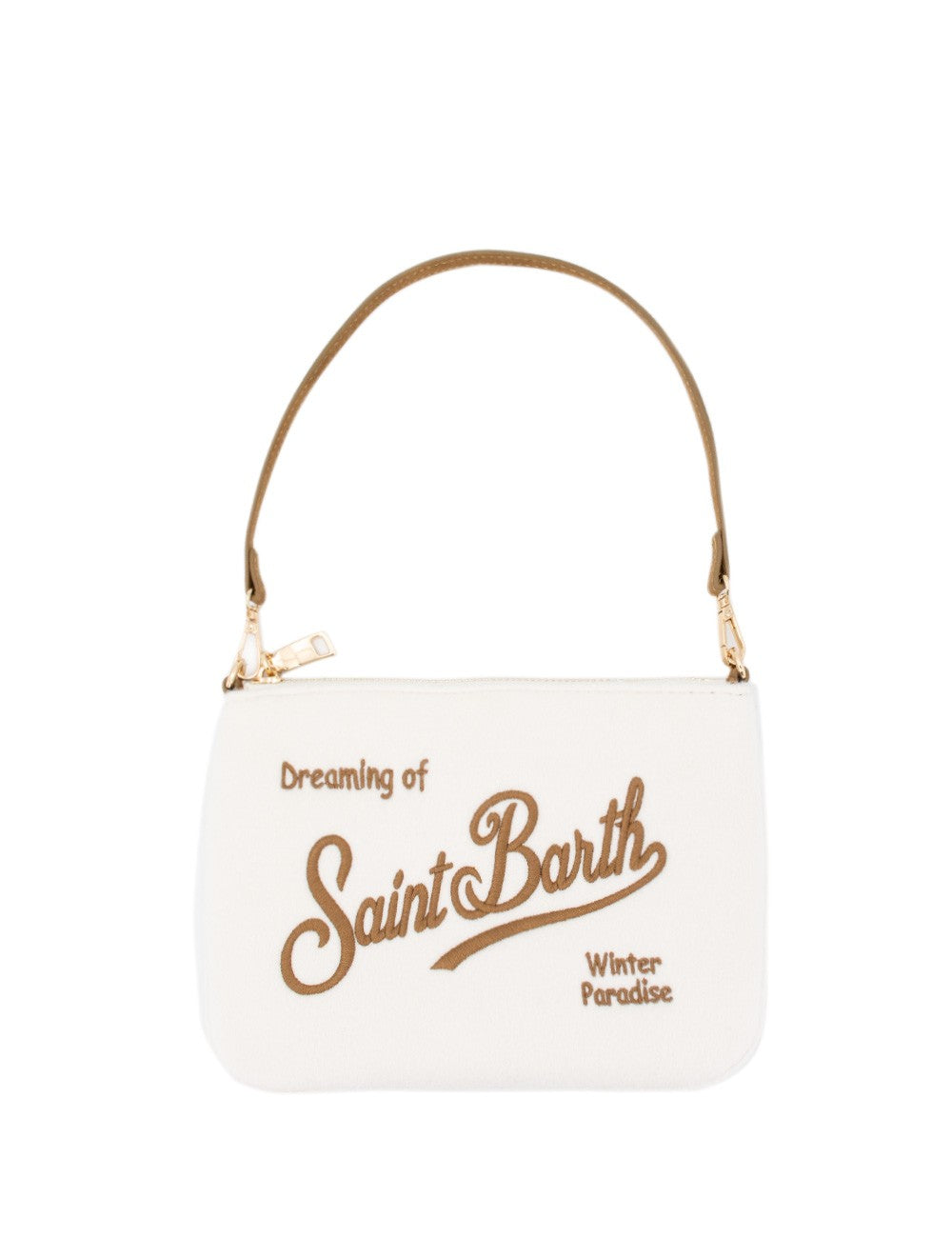 Mc2 Saint Barth Borsa a Spalla Parisienne Mini Felt in Misto Lana Panna Dimensioni: 22 x 16 cm