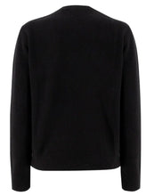Carica l&#39;immagine nel visualizzatore di Gallery, Mc2 Saint Barth Maglia in Lana Nera con Ricamo in Lurex Argento Adoro