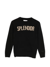 Load image into Gallery viewer, MC2 SAINT BARTH Maglia Princess Nera Jacquard Splendida in Lurex Oro