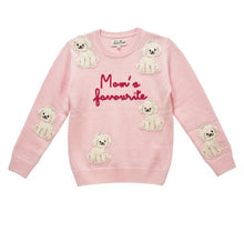 Load image into Gallery viewer, Mc2 Saint Barth Maglia Girocollo da Bambina Princess Rosa con Ricamo Barboncini e Scritta Mom's Favorite 4 anni. Sconto 30%. - Junior &amp; Co.it