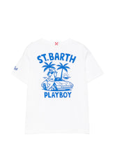 Carica l'immagine nel visualizzatore di Gallery, MC2 SAINT BARTH T-Shirt in Cotone Bianco con Stampa St. Barth Playboy - Junior &amp; Co.it