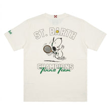 Load image into Gallery viewer, MC2 SAINT BARTH T-Shirt Portland in Cotone Bianco con Stampa Snoopy St. Barth Tennis Club - Junior &amp; Co.it