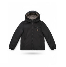 Load image into Gallery viewer, RefrigiWear Reversible 2-in-1 Jacket for Boys - Sorona Padding - Black and Gray sizes 8 - 10 - 12 - 14 Years 30% Off