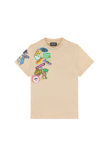 Load image into Gallery viewer, BARROW T-shirt sabbia con sticker multicolor su manica - Junior &amp; Co.it