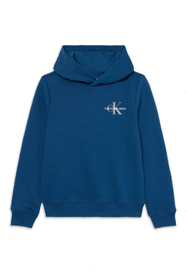 Calvin Klein Jeans Felpa Blu con Cappuccio e Logo sul Petto