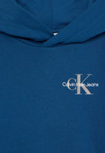 Carica l&#39;immagine nel visualizzatore di Gallery, Calvin Klein Jeans Felpa Blu con Cappuccio e Logo sul Petto