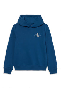 Calvin Klein Jeans Felpa Blu con Cappuccio e Logo sul Petto
