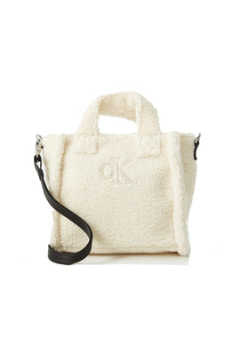 Calvin Klein JEANS Borsa Tote Taddy Panna con Logo