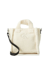 Calvin Klein JEANS Borsa Tote Taddy Panna con Logo