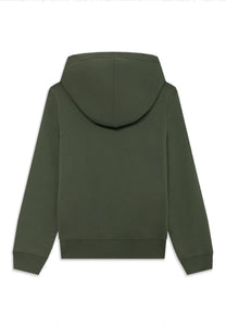 Calvin Klein Jeans Felpa con Cappuccio in Cotone Verde con Logo sul Petto