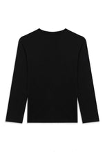 Carica l&#39;immagine nel visualizzatore di Gallery, Calvin Klein Jeans T-Shirt Manica Lunga in Cotone Nero con Logo sul Petto