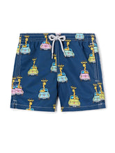 Load image into Gallery viewer, MC2 SAINT BARTH Costume Boxer Mare Jean Blu Stampa Giraffe in Auto Fiat 500 - Junior &amp; Co.it