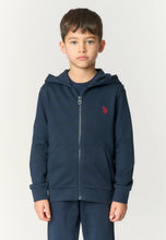 Load image into Gallery viewer, U.S. POLO ASSN Felpa blu per bambini e ragazzi con chiusura full zip e cappuccio - Junior &amp; Co.it