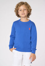 Carica l'immagine nel visualizzatore di Gallery, U.S. POLO ASSN Maglia blu royal girocollo per bambini e ragazzi in cotone