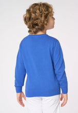 Carica l'immagine nel visualizzatore di Gallery, U.S. POLO ASSN Maglia blu royal girocollo per bambini e ragazzi in cotone