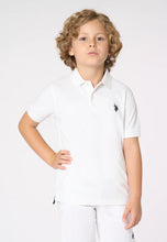 Load image into Gallery viewer, U.S. POLO ASSN Polo shirt bianca per bambini e ragazzi con logo in cotone piquet