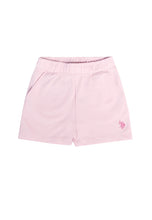 Load image into Gallery viewer, U.S. POLO ASSN Short rosa da bambina con vita elasticizzata, tasche laterali e logo ricamato - Junior &amp; Co.it
