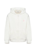 Load image into Gallery viewer, U.S. POLO ASSN Felpa in cotone bianco per bambine e ragazze con cappuccio e chiusura zip - Junior &amp; Co.it