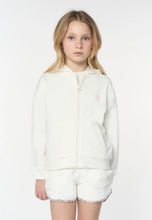 Load image into Gallery viewer, U.S. POLO ASSN Felpa in cotone bianco per bambine e ragazze con cappuccio e chiusura zip - Junior &amp; Co.it