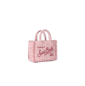 Mc2 Saint Barth Borsa Vanity Mini in Lana con Motivo Tweed Rosa Dimensioni: 20 x 19 x 10 cm