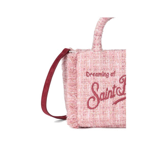 Mc2 Saint Barth Borsa Vanity Mini in Lana con Motivo Tweed Rosa Dimensioni: 20 x 19 x 10 cm