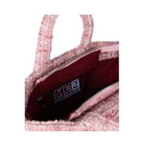 Mc2 Saint Barth Borsa Vanity Mini in Lana con Motivo Tweed Rosa Dimensioni: 20 x 19 x 10 cm