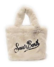 Carica l&#39;immagine nel visualizzatore di Gallery, Mc2 Saint Barth Borsa Vanity Mini Soft Panna Con Logo Ricamato Dimensioni: 20 x 19 x 10 cm