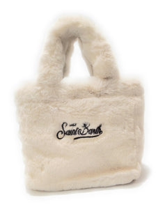 Mc2 Saint Barth Borsa Vanity Mini Soft Panna Con Logo Ricamato Dimensioni: 20 x 19 x 10 cm