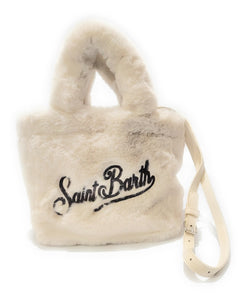 Mc2 Saint Barth Borsa Vanity Mini Soft Panna Con Logo Ricamato Dimensioni: 20 x 19 x 10 cm