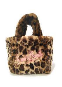 Mc2 Saint Barth Borsa Vanity Mini Soft Leopardata Con Logo Ricamato Rosa Dimensioni: 20 x 19 x 10 cm