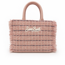 Carica l&#39;immagine nel visualizzatore di Gallery, Mc2 Saint Barth Borsa Vanity Mini Tweed Shiny in lana rosa con motivo multicolore Dimensioni: 20 x 19 x 10 cm