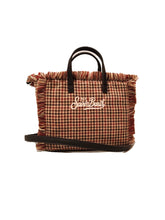 Load image into Gallery viewer, MC2 SAINT BARTH Borsa Vanity Mini Wool Pied de Poule Bordeaux dim10x22x15cm