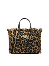 Load image into Gallery viewer, MC2 SAINT BARTH Borsa VanityMini Felt Stampa Leopardata Dimensioni:20x19x10