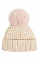 Load image into Gallery viewer, MC2 SAINT BARTH Cappello Wengen Panna con Pompon e Scritta Rosa