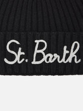 Load image into Gallery viewer, MC2 SAINT BARTH Cappello Wengen Nero con Ricamo St. Barth in Lurex Argento