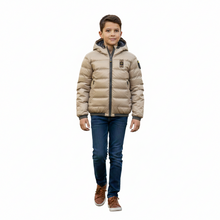 Carica l'immagine nel visualizzatore di Gallery, BLAUER Giubbotto Reversibile Termosaldato Donald Junior Grigio Antracite e Beige 8-14 anni Sconto 30%. - Junior &amp; Co.it
