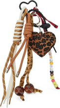 Load image into Gallery viewer, MC2 Saint Barth portachiavi con cuore leopardato e charms.