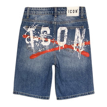 Carica l'immagine nel visualizzatore di Gallery, Bermuda blu jeans con logo spray  1045 - Junior &amp; Co.it