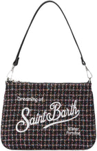 Carica l'immagine nel visualizzatore di Gallery, Borsa a spalla Parisienne mini in tweed nero Shinya.
