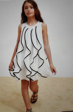 Load image into Gallery viewer, PATRIZIA PEPE Abito Bianco Svasato con Rouches Bordate a Contrasto Nero - Junior &amp; Co.it