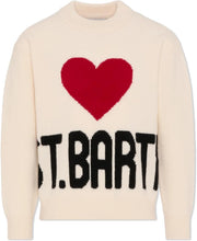 Carica l'immagine nel visualizzatore di Gallery, Saint Barth Mc2 Maglia Panna Kyla con Jacquard Cuore St. Barth
