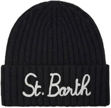 Carica l'immagine nel visualizzatore di Gallery, Saint Barth MC2 Cappello Wengen Nero con Ricamo St. Barth in Lurex Argento