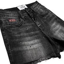 Carica l'immagine nel visualizzatore di Gallery, Short in jeans nero con strass - Junior &amp; Co.it