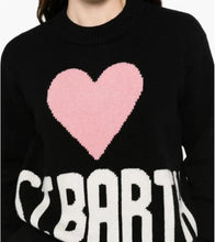 Carica l'immagine nel visualizzatore di Gallery, Saint Barth MC2 Maglia Kyla Nera con Jacquard Cuore St. Barth