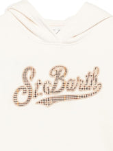 Load image into Gallery viewer, Saint Barth MC2 Felpa con Cappuccio Mindy Panna con Inserto Logo Tartan