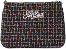 Carica l'immagine nel visualizzatore di Gallery, Borsa a spalla Parisienne mini in tweed nero Shinya.