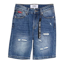 Carica l'immagine nel visualizzatore di Gallery, Bermuda blu jeans con logo spray  1045 - Junior &amp; Co.it