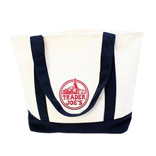 Load image into Gallery viewer, Trader Joe's - Borsa larga in tela di cotone, riutilizzabile, borsa a tracolla da spiaggia, regalo ricamato per donne e ragazze